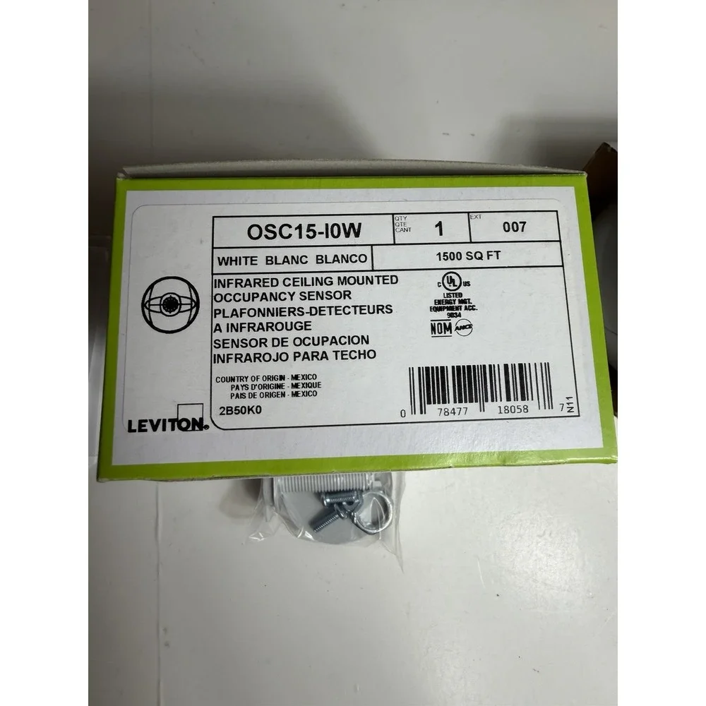 Leviton OSC15-I0W Ceiling Occupancy Sensor Infrared 1500 Sq Ft Open Box